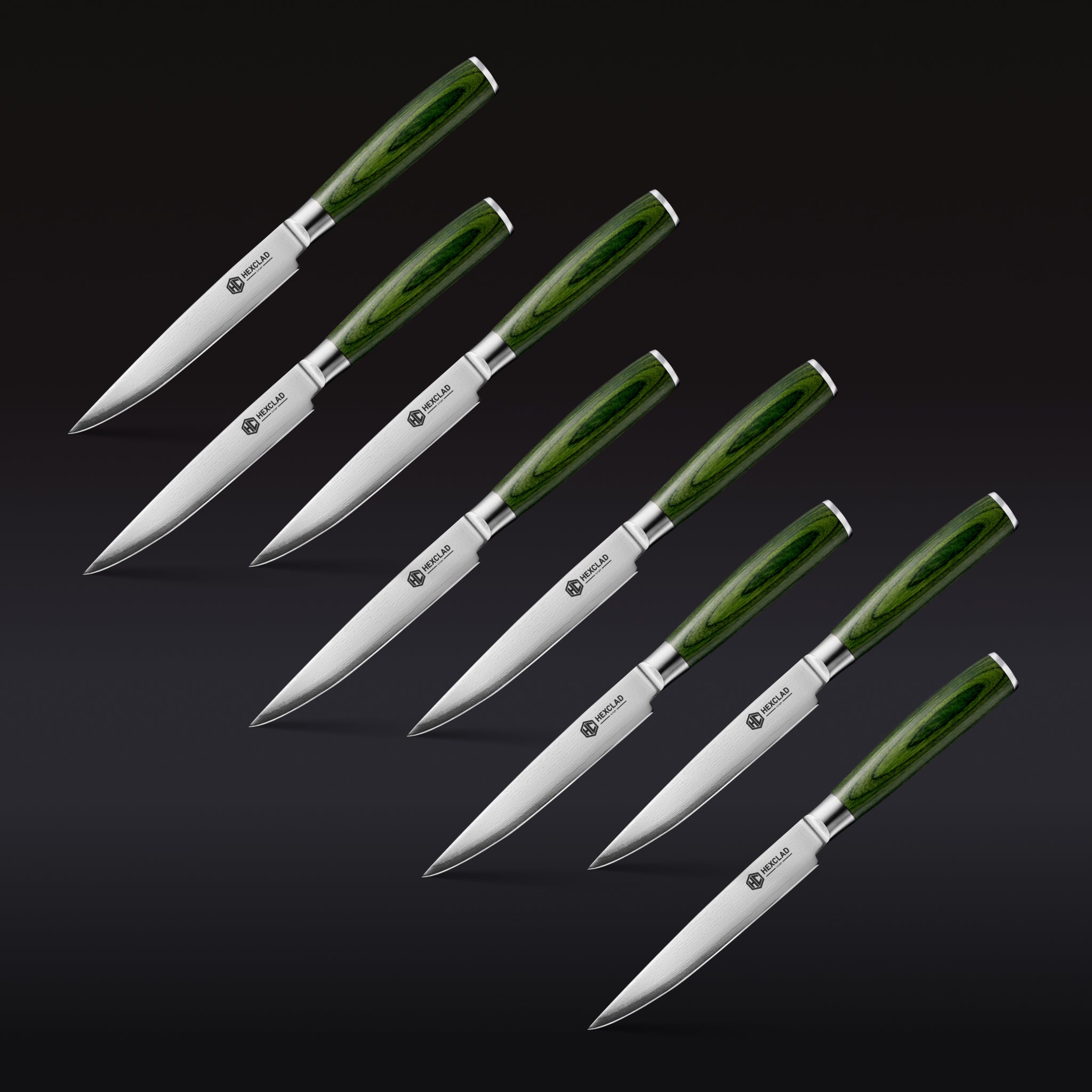 Damascus_Steel_Steak_Knife_Set_8-pc_Green