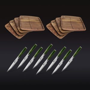 Hexclad Steak Knife & Bistecca Plate Set, 16-pc (Green)