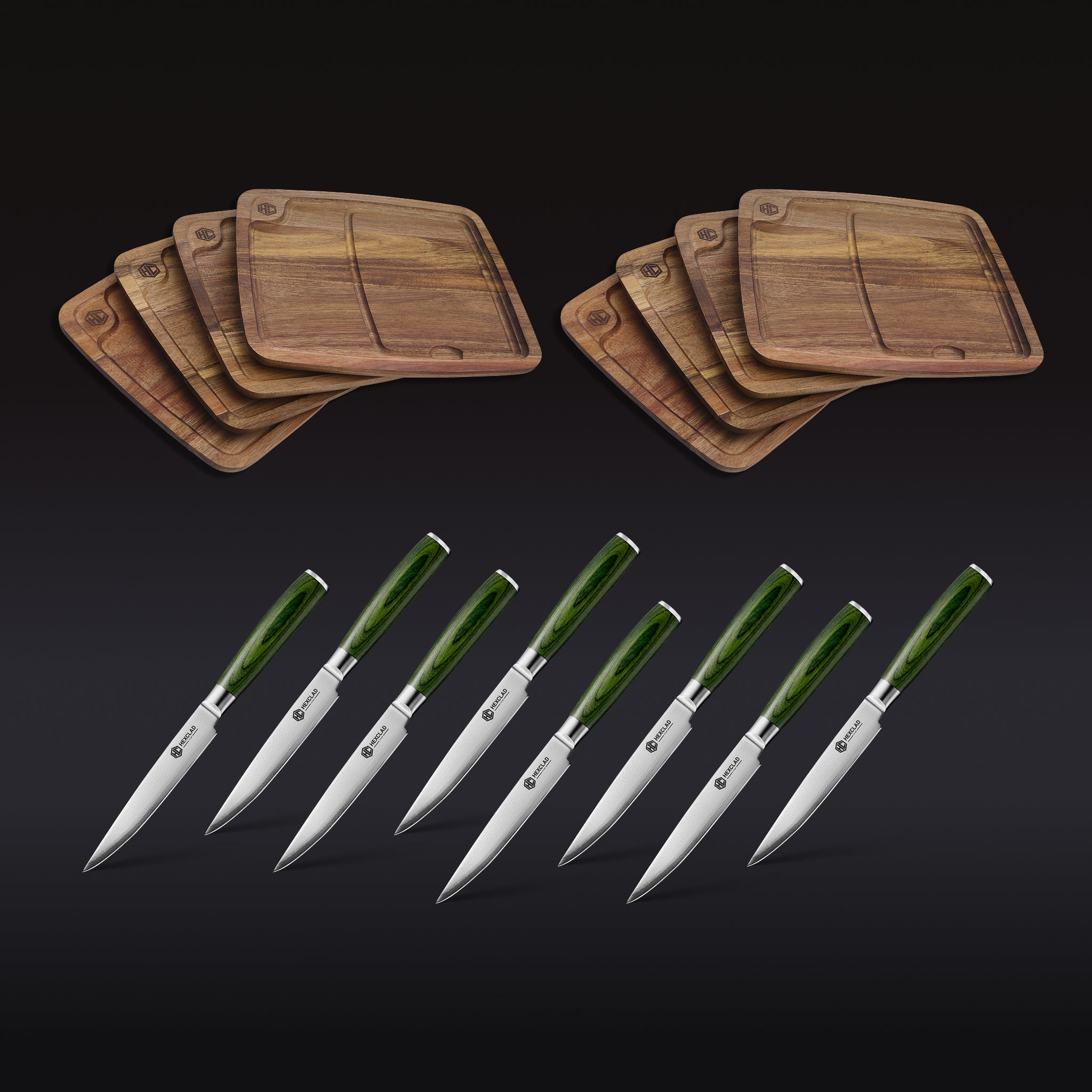 Steak_Knife_Bistecca_Plate_Set_16-pc_Green